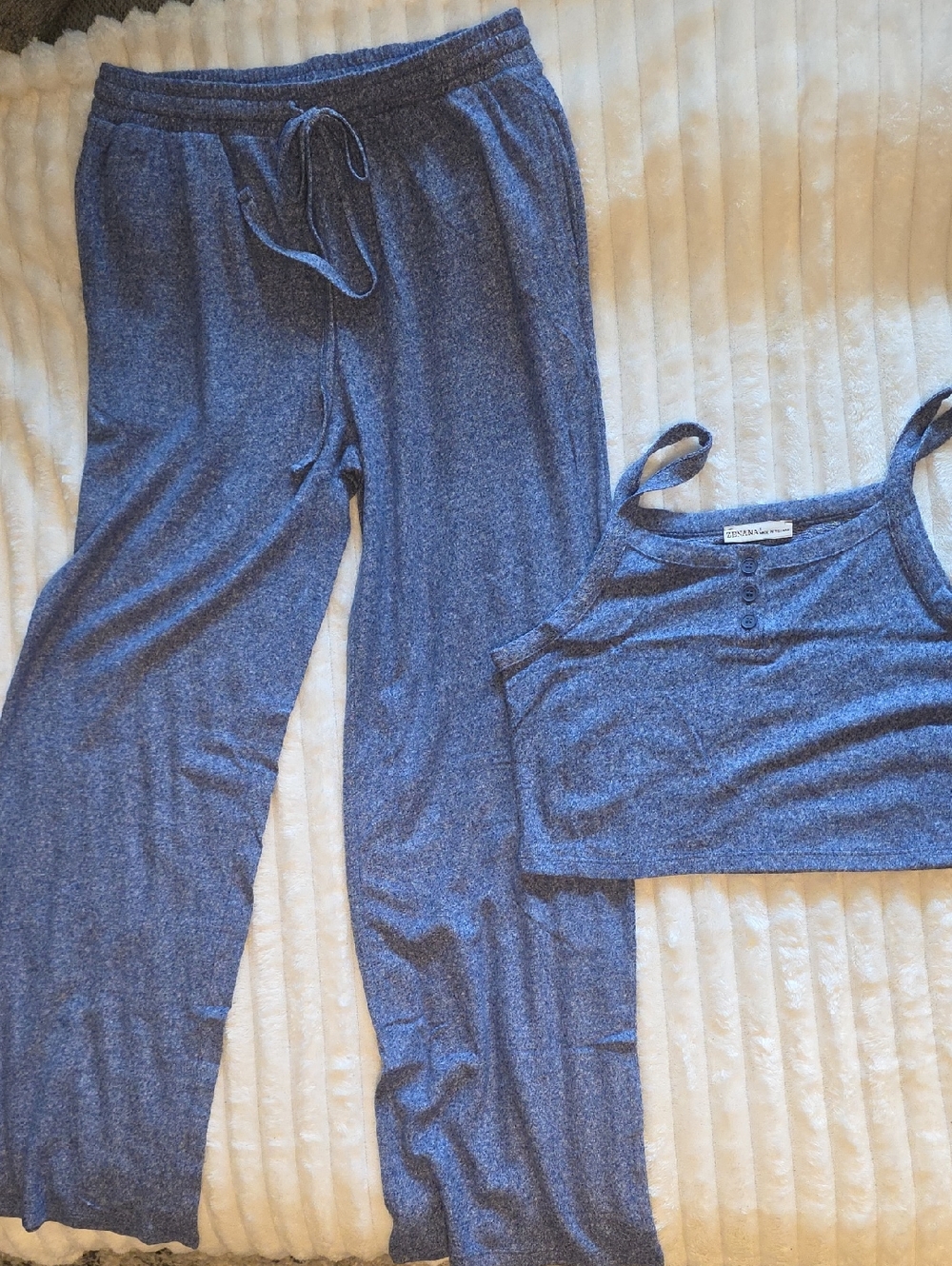 Zenana Outfitters Blue Lounge Set - Tank‎ Top & Drawstring Pants